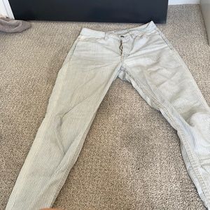 Blue and white jeans